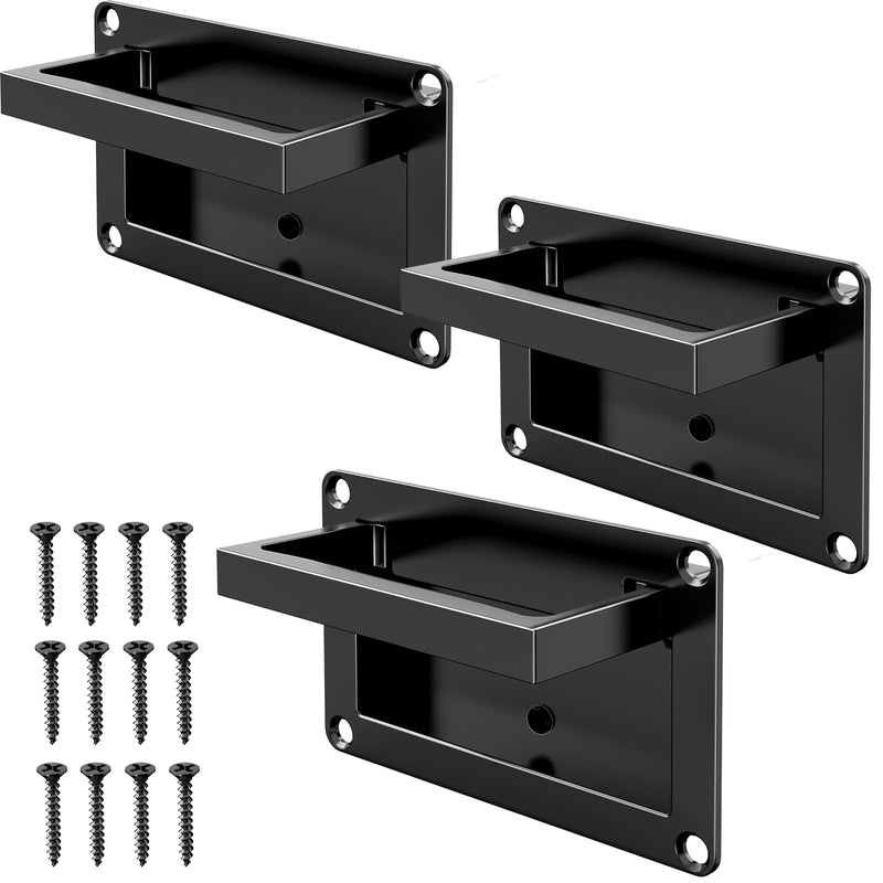4.3 inch Black recessed Door Pull Handle, Pocket Door Handles,recessed Flush Pull Handle,Mezzanine and Basement Handles (3, Black) 3