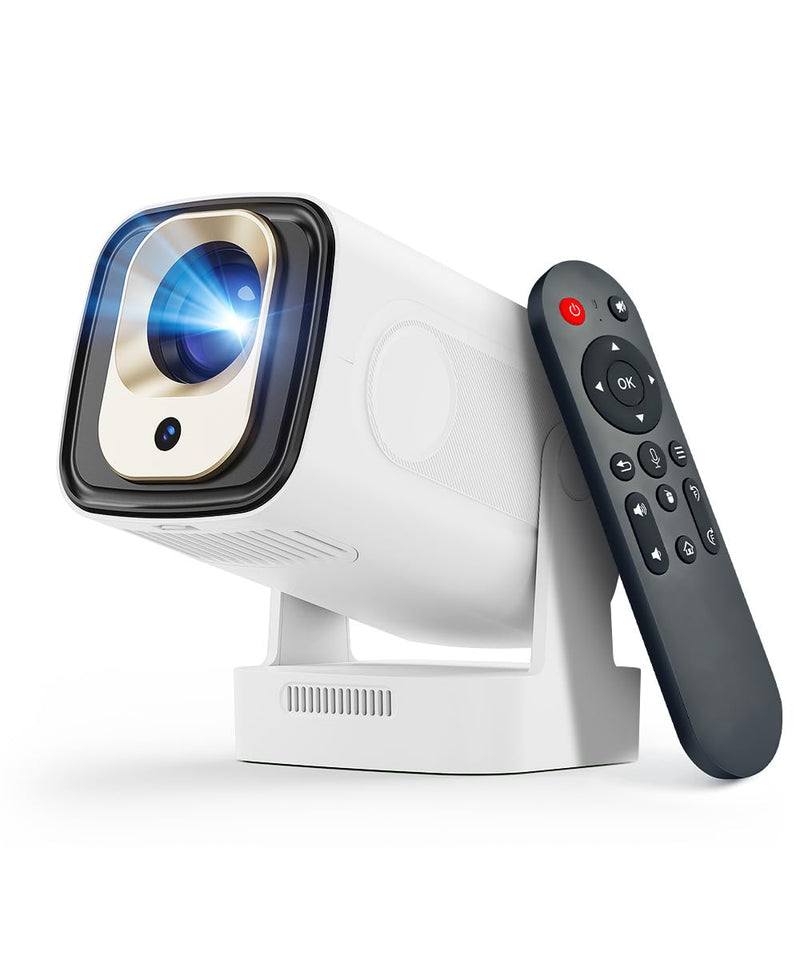【Auto Focus&1080P】Magcubic Mini Smart Projector with 4K Support, Portable Projector with Wifi and Bluetooth, 5W Speaker, Built in Apps, Voice Control, Outdoor Movie Projector White
