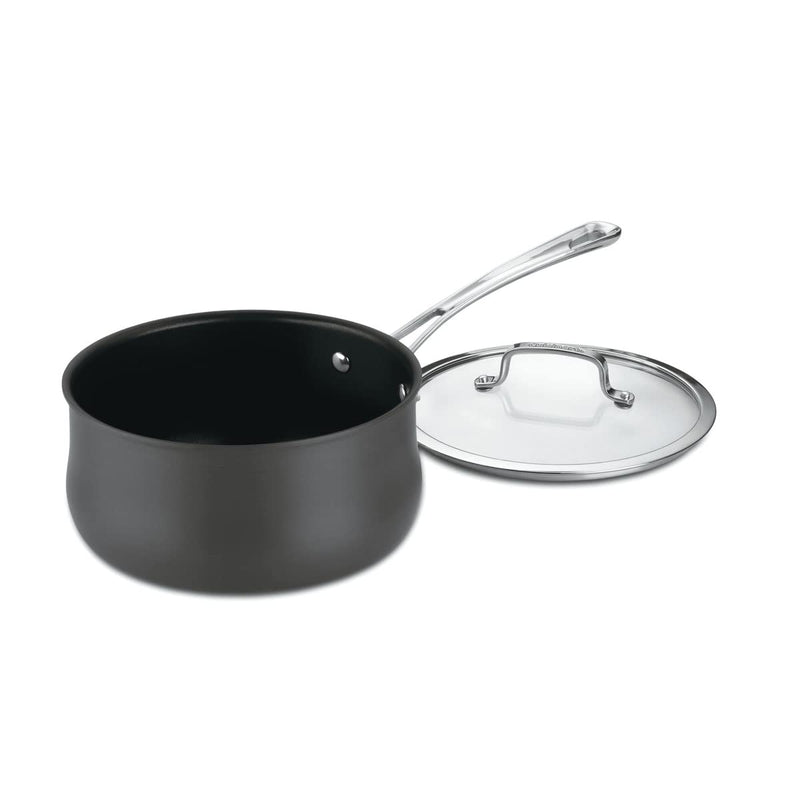 Cuisinart Contour 1-Quart PURELYCERAMIC™ Nonstick PFAS Free Hard-Anodized Saucepan with Cover, 6419C-14