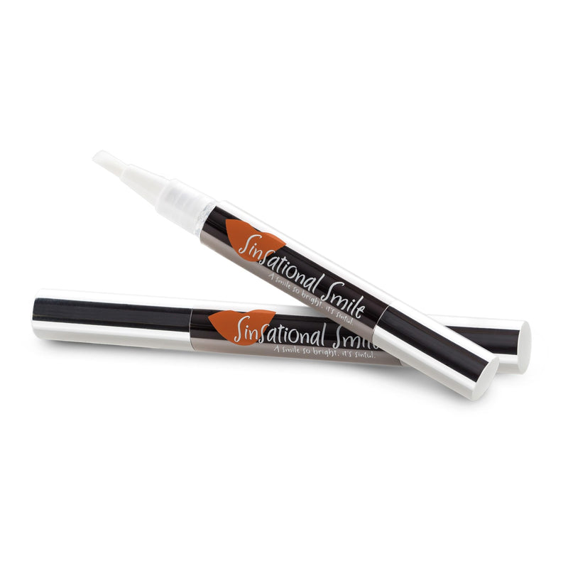 Sinsational Smile Teeth Whitening Pen, Up to 120 Treatments - Safe, Fast, Simple, Effective, Removes Stains, No Sensitivity, Enamel Safe, for Sensitive Teeth & Gums, 2-Pack 0.1 Fl Oz (Pack of 2)