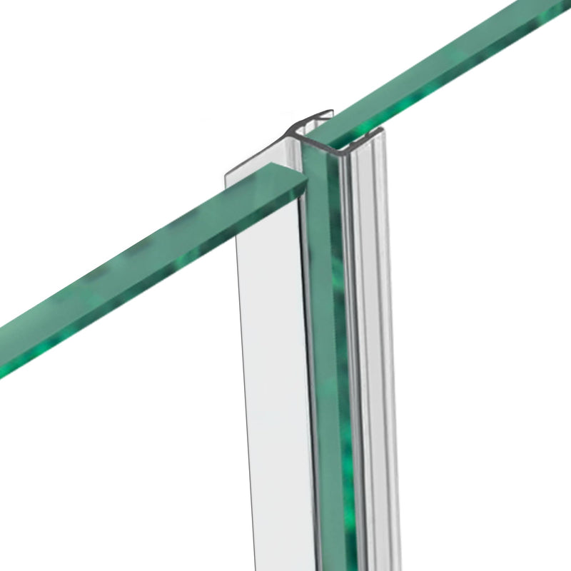 2PCS 78" Shower Door Side Seal Strip for 3/8" (10mm) Frameless Glass, Clear PVC Waterproof Shower Sweep, Easy to Install, No Adhesive Needed, Cuttable & Durable for Leak Prevention