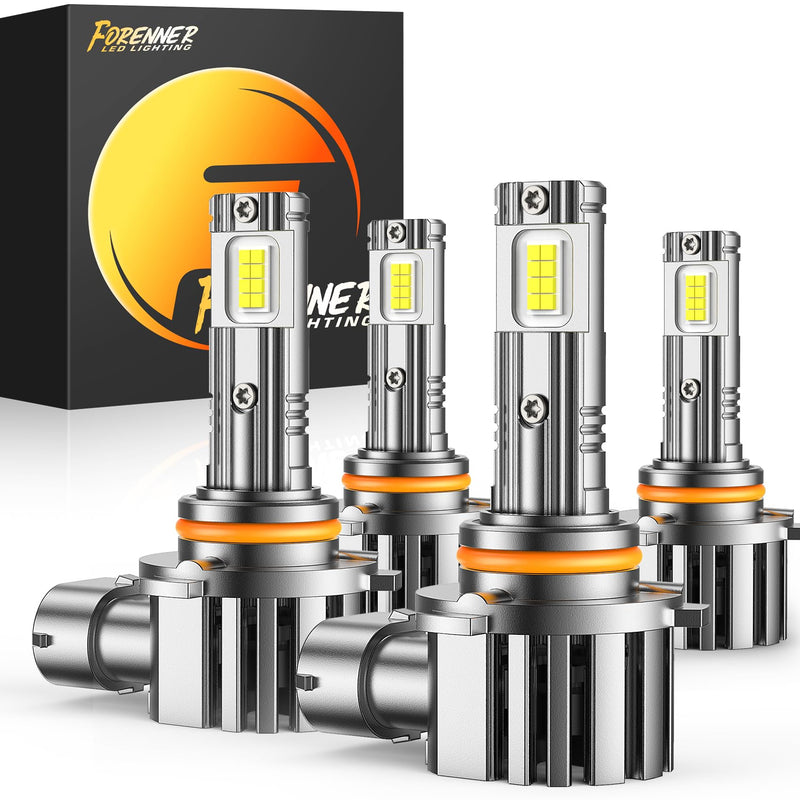 forenner 9006 9005 Light Bulbs Combo, Ultra Brightness 6500K Cool White, 9005/HB3+9006/HB4 Fog Light Bulbs, 1:1 Size Front Fog Lamps, Play-N-Plug, Pack of 4