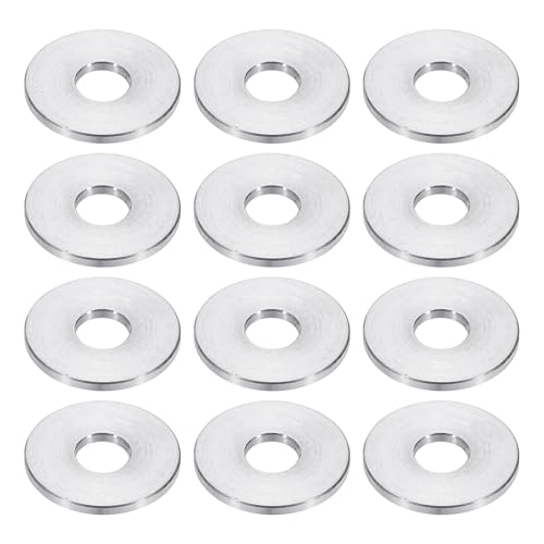 PATIKIL M8 Aluminum Spacers, 12pcs 5/16" x 1" Round Metal Spacers for 5/16 or M8 Screw Bolts, Unthreaded Standoff Bushing 1/8"L, 8.5x25x3mm M8 x 25mm OD x 3mm L