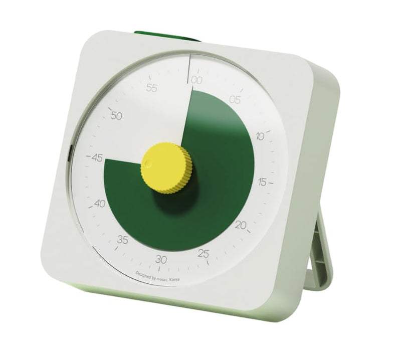 mooas Visual Timer for Kids & Adults, 60 Minute Analog Countdown Timer for Classroom School, Homeschooling, Silent Visual Timer for Study ADHD Pomodoro Time Management Battery Operated (Green Yellow)