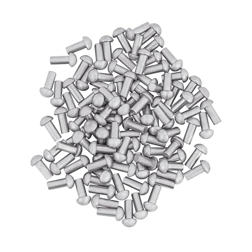 Lord of Battles Mushroom Head Steel Rivets, Solid Metal Rivets for Leather, Wood & DIY Projects - Dome Head Fasteners, Pack of 100 (13 mm) 13 mm
