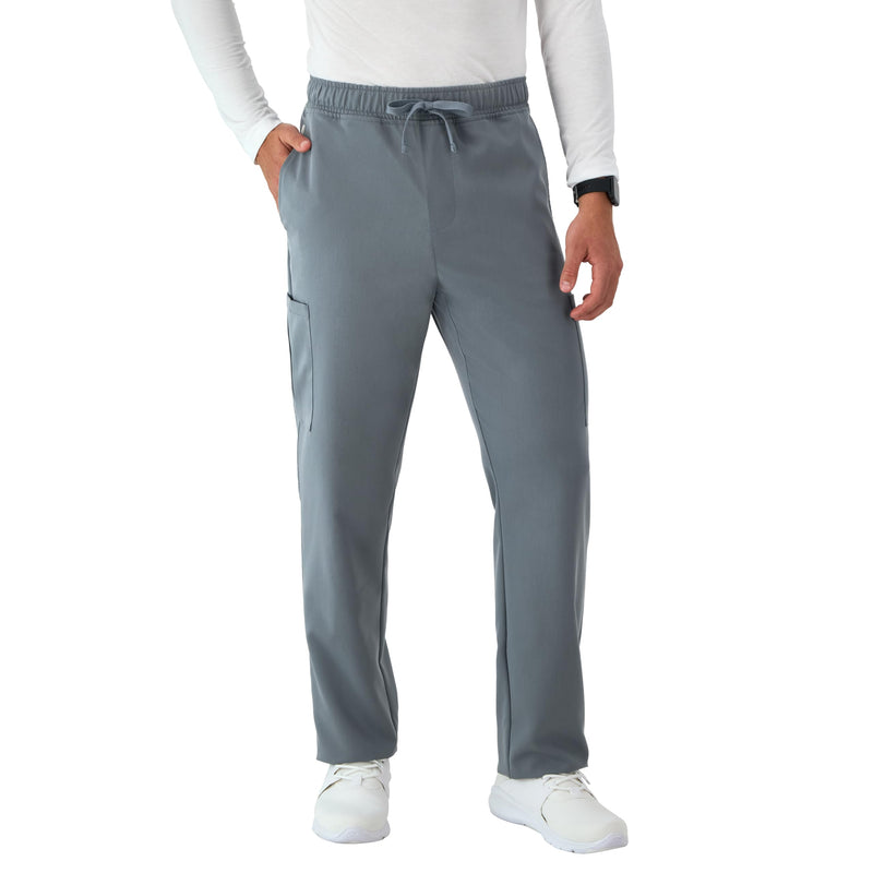 Hanes Men's Scrubs Healthcare Pants, Scrub Pants for Men, Moisture-Wicking & Odor Control, 5 Pockets Large Slate Grey