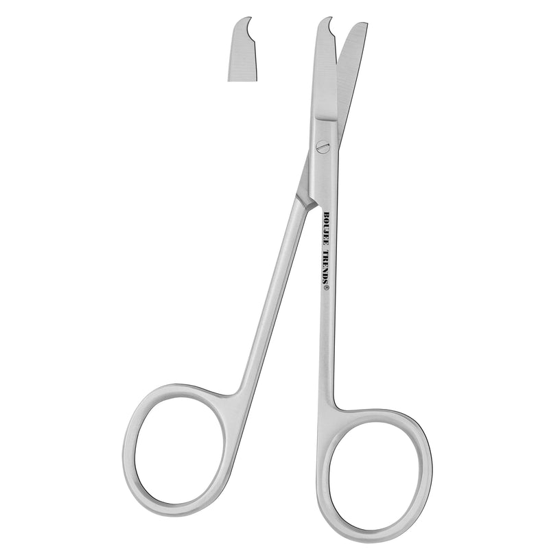 Suture Stitch Scissors with Crescent Delicate Hook Surgical Nursing Medical Scissors Perfect for Suture Removal, First Aid, EMS Training Premium Quality Instrument- Stainless Steel (9 CM) 9 CM