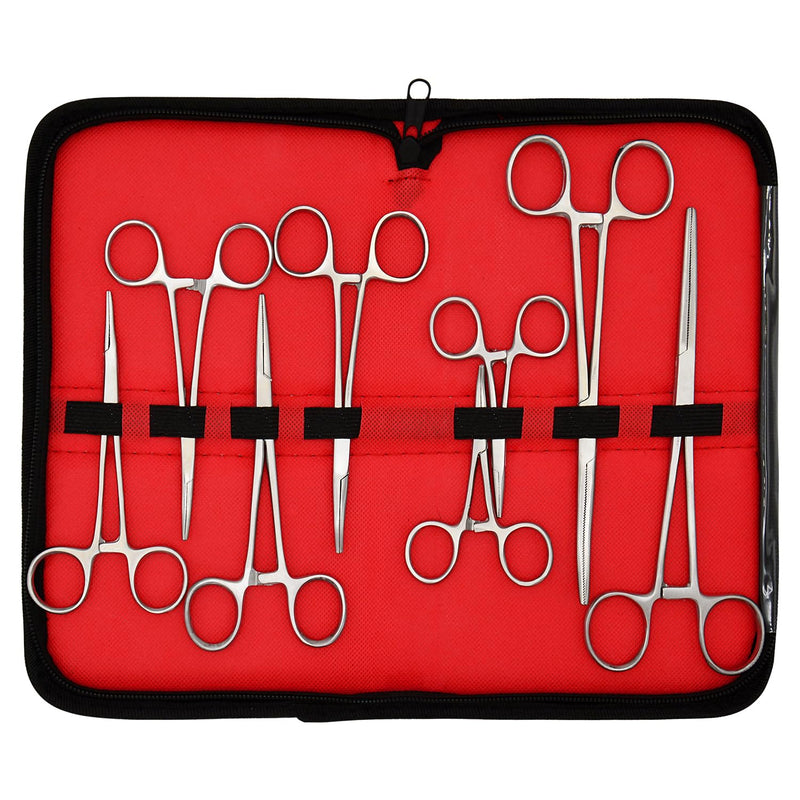 Ultimate Hemostat Set In Zipper case Fishing Tools Items Stainless Steel (Kit-4 (8 pcs 3.50",5",5.50",7.25" (4 Str/4Cud)) Kit-4 (8 pcs 3.50",5",5.50",7.25" (4 Str/4Cud)