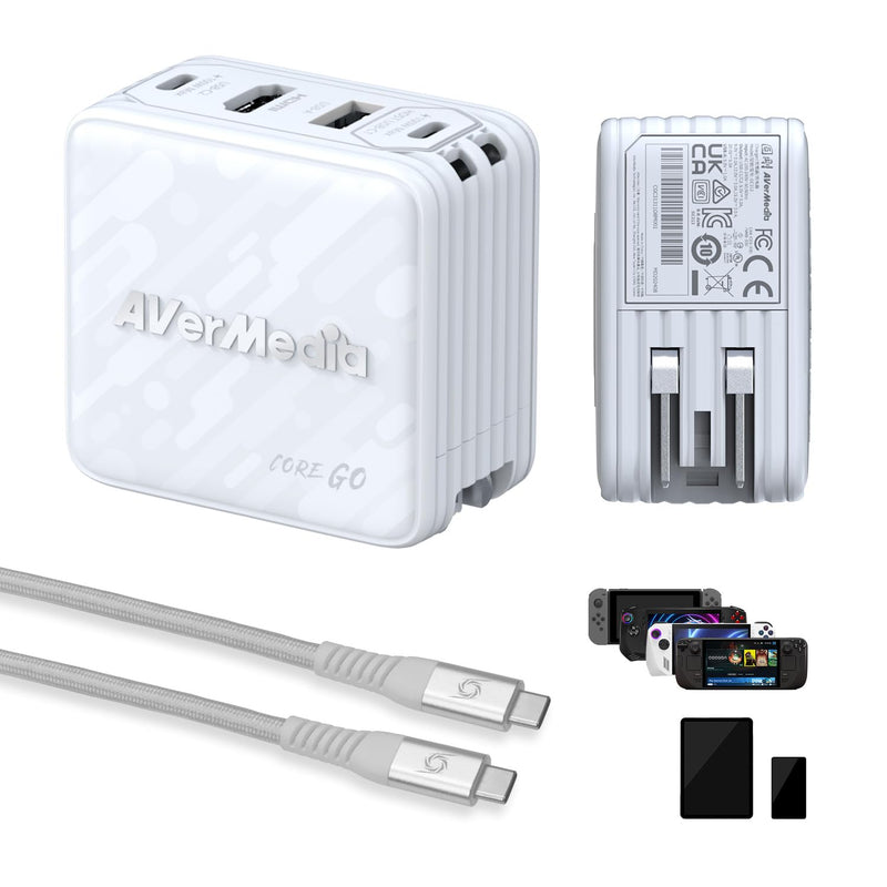 AVerMedia Portable Charger, Switch 2 Dock, 100W GaN Fast Charging USB C Hub, TV Docking Station with 4K60 HDMI, Compatible with iPhone, iPad, Laptop, PC, Gaming Accessories