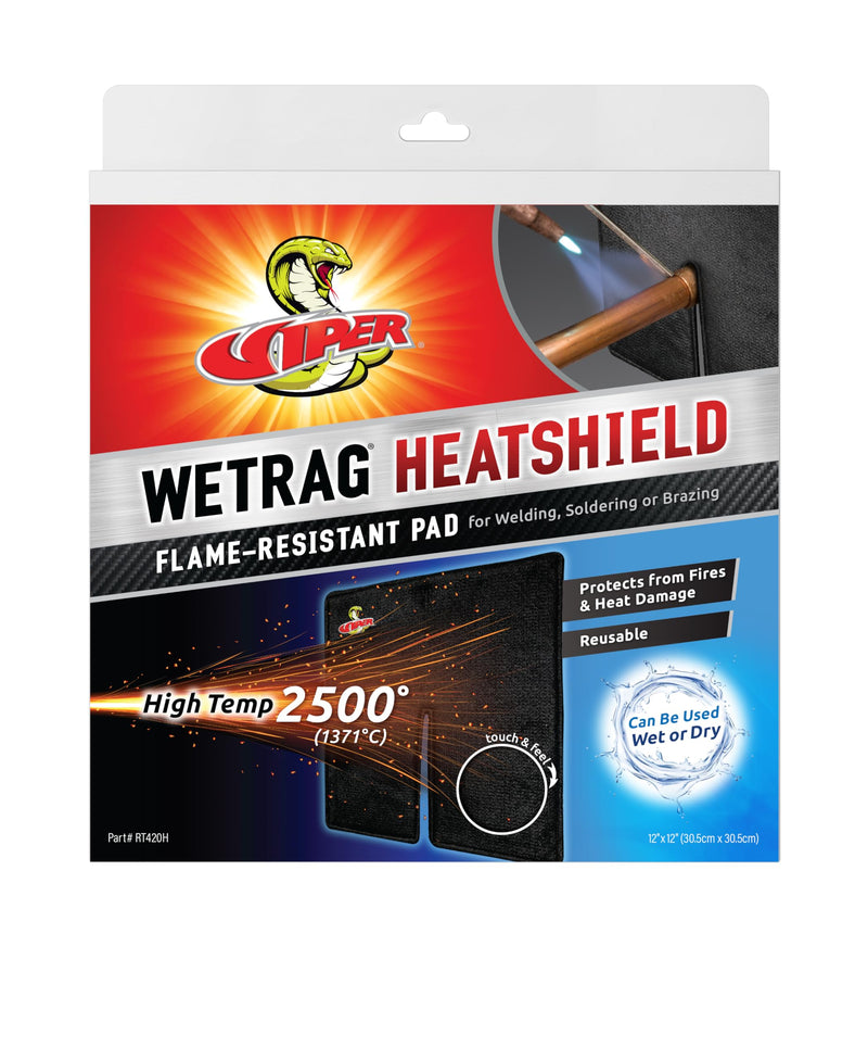 WETRAG HeatShield Fire Protection (RT420H) | 12x12 Re-usable Fire & Flame-Resistant Welding Pad | Prevent Brazing/Welding Fires | Protection From Heat Transfer Damage