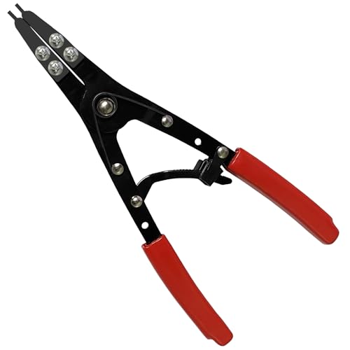 38700 Spindle Snap Ring Pliers External, 10" Large Snap Ring Pliers Heavy Duty Circlip Pliers Car Repair Tools Kit for for Ford SD Uninstall Remove Tools with Ratchet Locking 2026 Upgraded (Red) Red