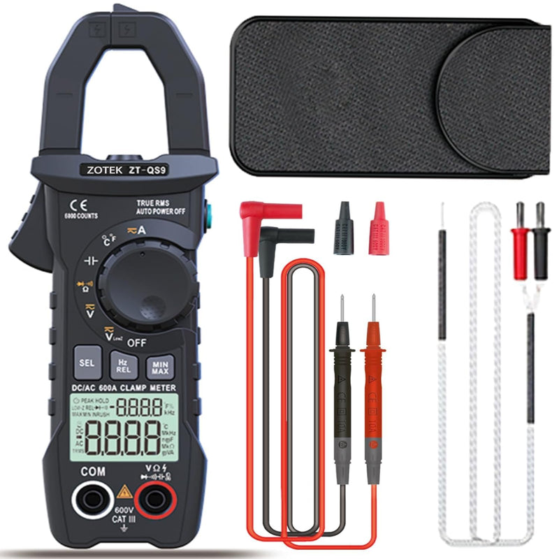 ZOYI QS9 Multimeter AC/DC Digital Clamp Meter Tester 6000 Counts Auto-Ranging Multimeter Smart Pliers Current Ammeter Cap Temp Diode Capacitor Voltage