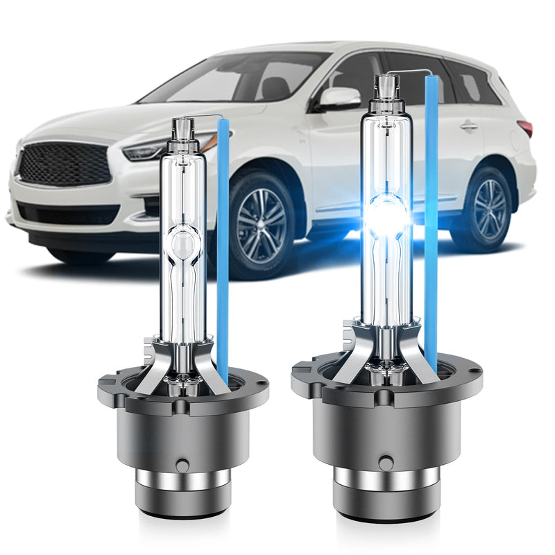 D2S HID Bulbs Fit for Infiniti 2014-2017 QX50 QX60 2003-2013 FX35 FX37 FX45 FX50 G25 G35 G37 EX35 EX37 Xenon Headlight Bulbs, High Low Beam Light Bulb, 8000K White Blue, Pack of 2 D2S-8000K