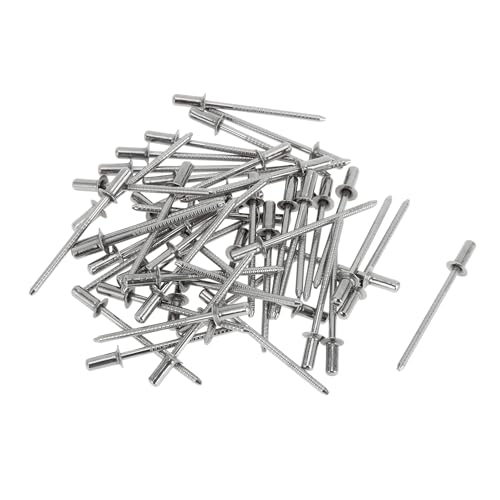 Countersunk Head Closed Sealing Rivets 3.2mm Grip Diameter 6mm Grip Length 6mm Flange Diameter Stainless Steel Silver Tone 50 Pcs