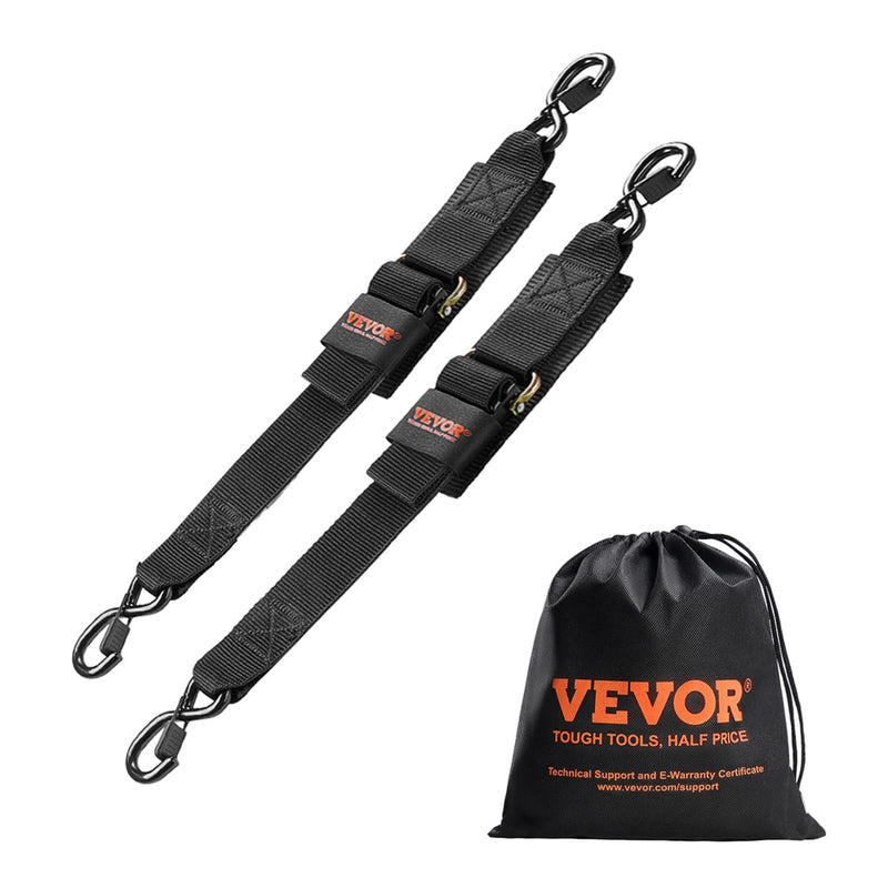 VEVOR Boat Trailer Transom Straps (2PK), 2’’ x 48’’ Adjustable Boat Straps 1,500lb Break Strength with Security Lock S Hooks, Transom Tiedowns for Trailer or Kayak Secure