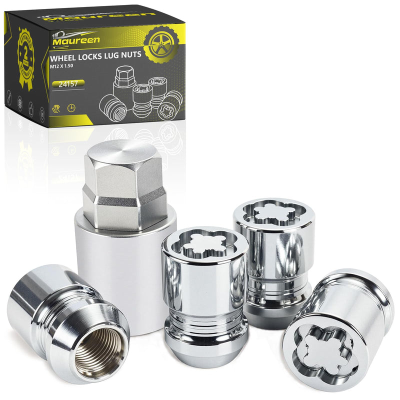 Wheel Locks | Wheel Locks Lug Nuts | M12 x 1.50 Locking Lug Nuts| Fit for Honda Civic Accord Toyota Tacoma Camry Corolla Acura Chrysler Hyundai Kia Lexus Mazda and more 13/16" Hex Key Cone Seat, 24157