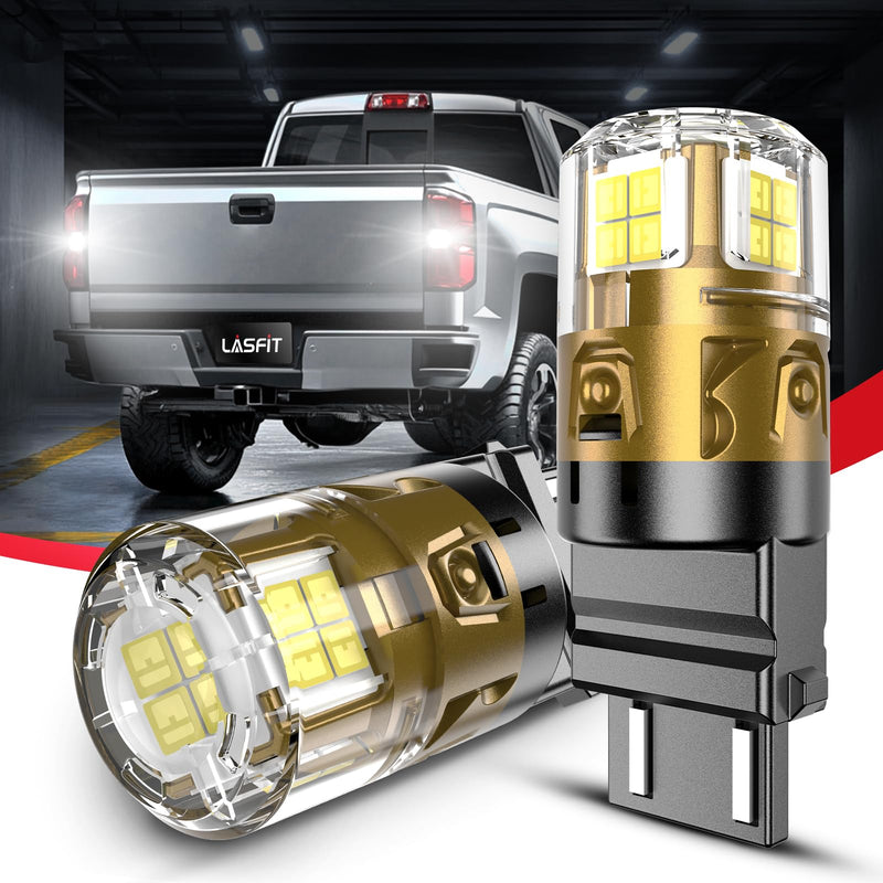 LASFIT 3157 LED Reverse Lights Fit for 1999-2013 Silverado 1500 2500 3500 HD, Bright 6000K White Backup Bulbs, 3156 3047 4114 4157 Sockets, Back Up DRL Replacement, 2PCS For Silverado
