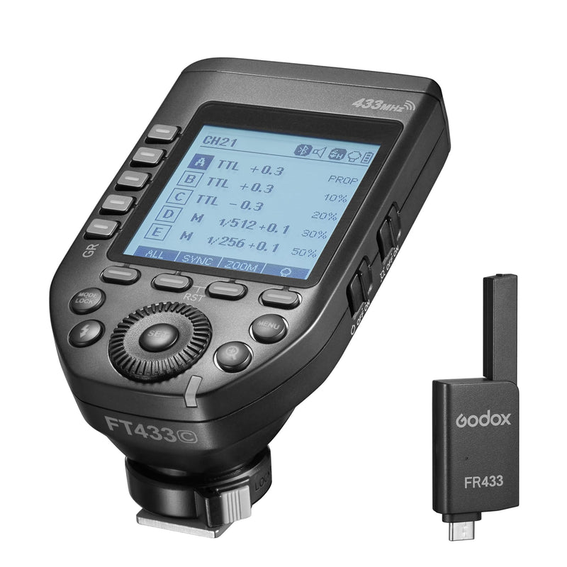 GODOX FT433-S HSS TTL Wireless Flash Trigger for Sony Camera,433 MHz Signal Control,TCM Switch,Hot Shoe,Single-Contact, Rapid-Fire