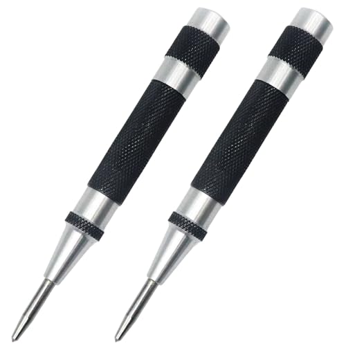 2 Pack Steel Automatic Center Punch with Adjustable Stroke - 5" (125mm)