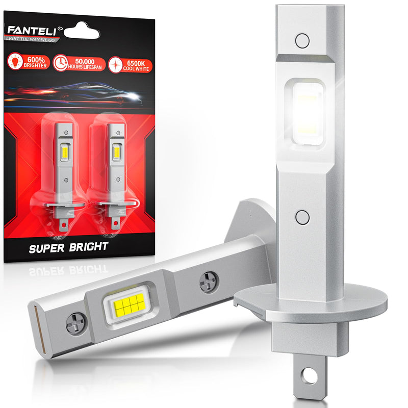 H1 LED Bulb Interior Light, 34000LM 800% Brighter 1:1 Size Backup H1 Bulb, Plug and Play 6000K Cool White, IP68 Waterproof, Pack of 2, Dome Map Door License Plate Lights