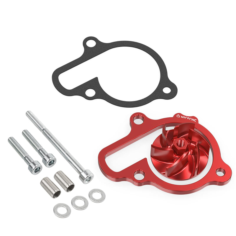 NICECNC Red Oversized Water Pump Impeller Cooler Spacer Kit Compatible with Honda CRF450R CRF450RX CRF450RWE 2021 2022 2023 2024 2025 See Fitment