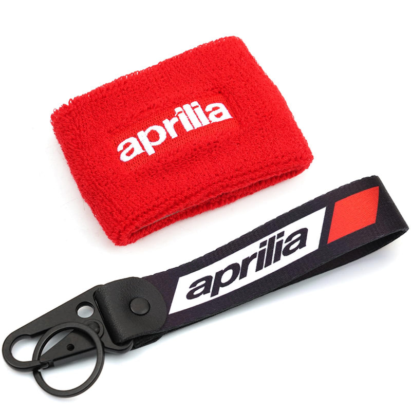 2PCS Compatible With Aprilia RSV4 RS660 Tuono 660 457 RS 457 Tuono V4 1100 tuareg 660 RSV1000/R Motorcycle Brake Fluid Reservoir Sock Cover Oil Cup Sock Key Chain (Red) Red