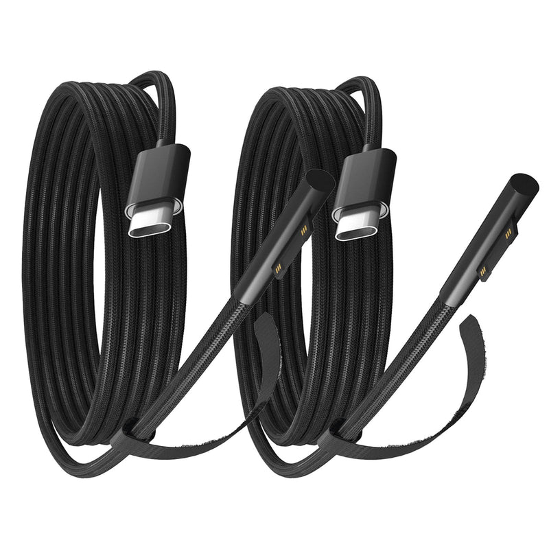 PD100W Surface to USB C Charging Cable Compatible with Surface Pro Laptop Microsoft Surface Pro 10/9/8/7+/7/6/5/4/3/X Windows Surface Go 6/5/4/3/2 Tablet Surface Book Support 65W/45W,2-Pack 6FT 2