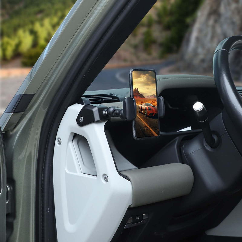 Phone Holder Compatible with Land Rover Defender 90 110 130 2020-2023, 360° Adjustable Dash Left Side Phone Mount Holder for All Smartphones (Style A) Style A