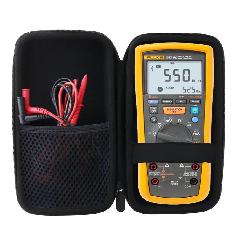 WERJIA Hard Case Compatible with Fluke Fluke 1587 FC/1507/1503/1508/1577 Digital Multimeter and Accessories (Case Only) Small