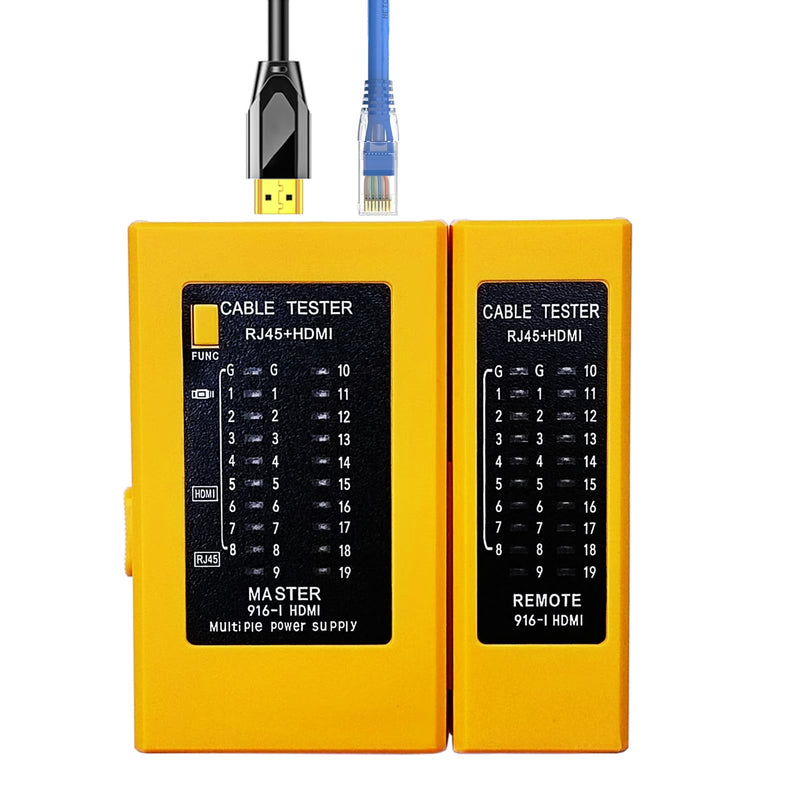 2 in 1 Network Cable Tester and HDMI Cable Tester Tool Portable High Definition Multimedia Interface RJ45/cat5 cat5e cat6 cat6a UTP Ethernet LAN Wire Continuity Checker