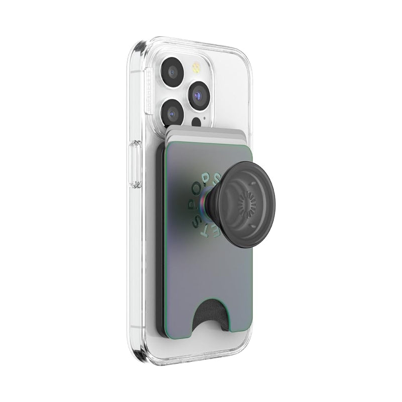 PopSockets Phone Wallet for MagSafe with Grip- Nightshade | PopWallet, Holds 3 Cards, Magnetic, Removable, Secure, Green, Teal, Turquoise, Men, Boys