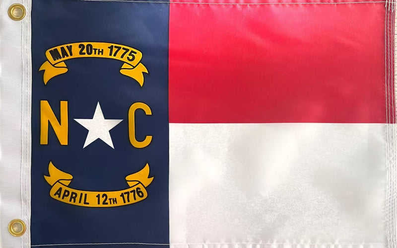 12×18 Inch Durable North Carolina Boat flag, State Flag, for Outdoors, ATV, UTV, and Golf Carts, Showcasing Patriotism, with 2 Brass Washers