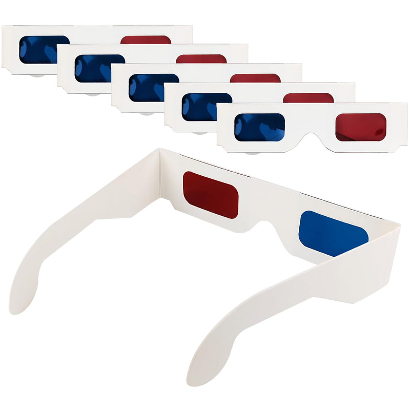 5 Pairs 3D Paper Glasses, Red Blue 3D Glasses, 3D Viewing Glasses Anaglyph 3D Glasses for Movies, TV 5