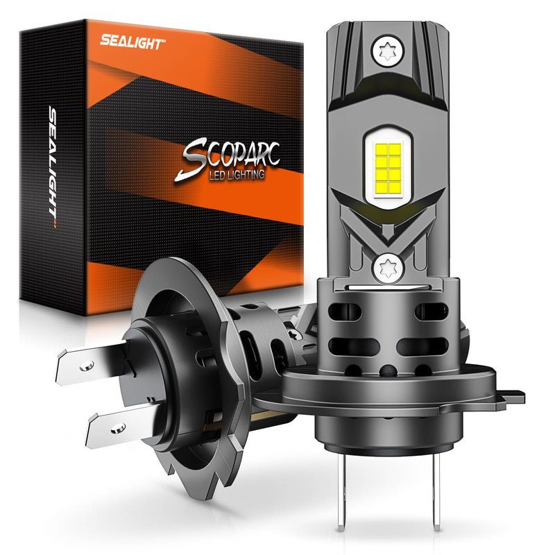 SEALIGHT H7 Fog Bulbs 60000LM S2 Series Wireless H7 Fog Lights, 6500K 1:1 Real Size Easy Installation, No Adapter Required, ATV Prioritized 10 Years Lifespan- Pack of 2 S2 H7