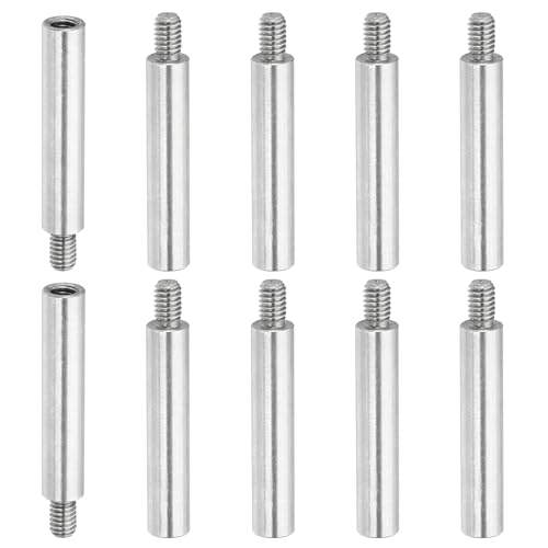 PATIKIL 10 Pcs M4x40+6mm Stainless Steel Standoff Extension Posts Screws,Metric Male Female Thread Adapters Spacer for PCB,Quadcopter Drone,Computer & Circuit Board Assortment Kit
