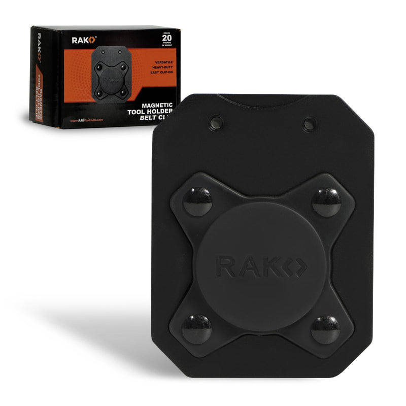 RAK Magnetic Tool Holder for Belt - 20lbs Strong Clip-On Belt Magnet Holster, Heavy Duty Belt Clip Tool Pouch Accessory for Hammer, Screw Driver, Pliers, Screws & Nails and Hardware Holder