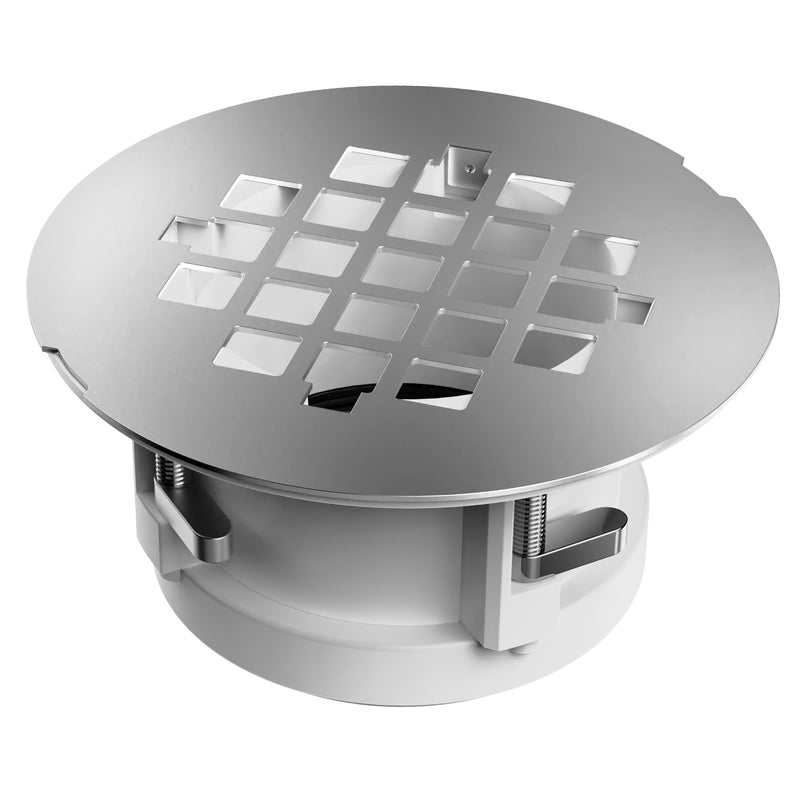 Shower Drain Replacement for Fiberglass & Plastic Shower Pans, Installs from Top Only, Chrome Fit for 4"- 4 1/2" Drain Flange & 2" ABS, PVC, Galvanized Steel & Cast Iron Drain Pipes (Brushed Nickel) Brushed Nickel
