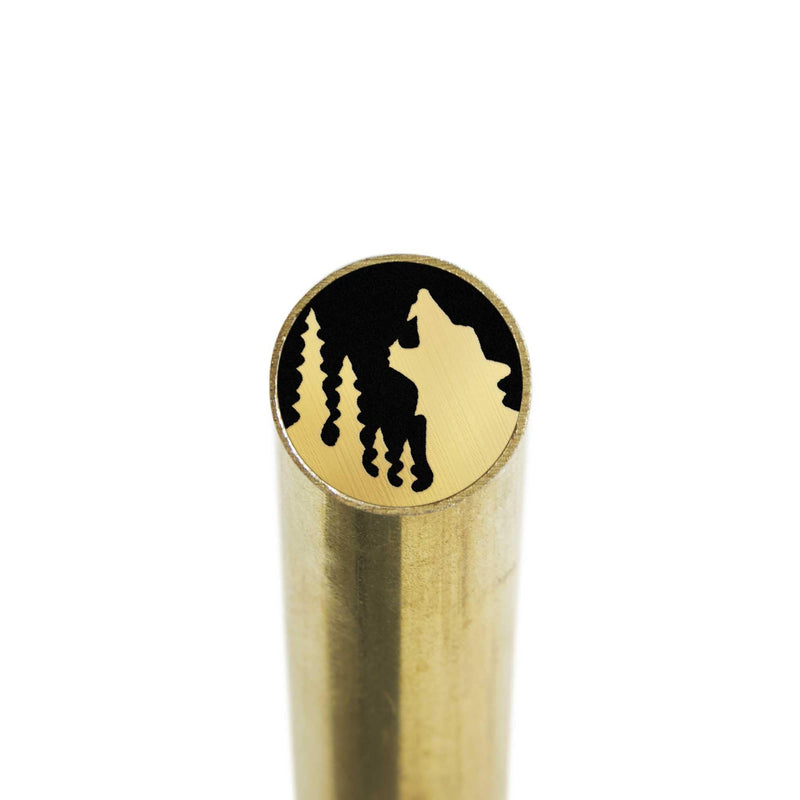 Mosaic Pin for Knife | Decorative Brass Heavy Duty Knife Handle Pins for Fixed Blade Knives | Handmade Pocket Knife Pins Tools (Wolf Howling, 5/16" (8mm) Wolf Howling 5/16" (8mm)