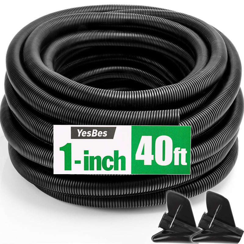40 FT Wire Loom 1 Inch, Split Wire Loom Tubing Wire Conduit, Wire Protector Tubing – Black 1" x 40ft-Black