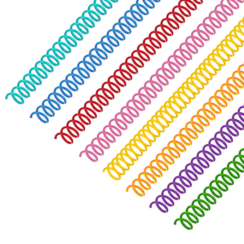 120 Pack Plastic Spiral Binding Coils Binder Binding Spirals Rings Multi Size Spiral Binding Wire Combs Spines Coils, 4:1 Pitch (5/16 Inch,Multicolor) Multicolor 5/16 Inch