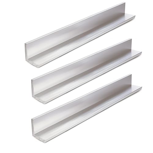 Aluminum Angle Stock - 2 x 2 x 1/8 inch 3PCS 6061 Aluminum Angle Iron 12" Length 90 Degree Angled 1/8" Thick for DIY Projects Home Improvement 2x2x1/8x12" 3
