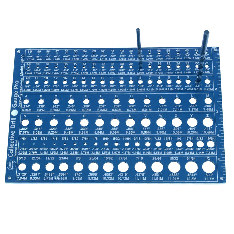 Collective Drill Bit Gauge|118 Hole Drill Gauge Accuracy 0.0008''(0.02mm) | 3-in-1 Stainless Steel Inch Drill Gauge