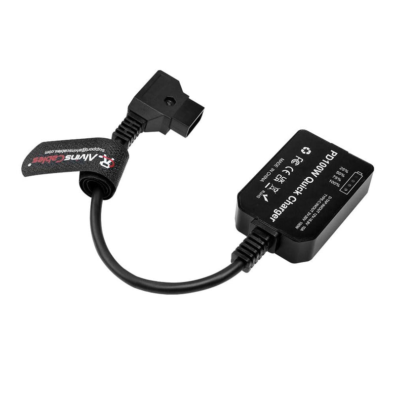 Alvin’s Cables Dtap to Type-c PD Bidirectional Quick Charger Cable, USB-C PD 100W Fast Charging Power Adapter for V-Mount Gold-Mount Battery, for Camera Laptop Phone, 24cm| 9.5inches