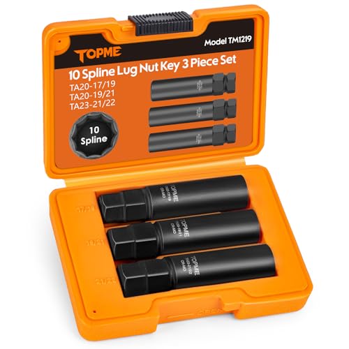 3 Piece 10 Spline Lug Nut Socket, Compatible with Bimecc 10 Spline Lug key Ta23-21/22 - 3 Piece Set