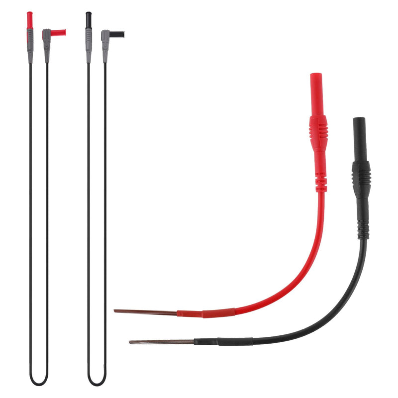 Flexible Spoon Back Probe, 4PCS Multimeter Leads Kit Silicon Flexible Test Back Probe Pins Test Wire Kit Power Probes Compatible with 4mm Banana Plug for Wire Piercing Car Repairing Electrical Testing 4