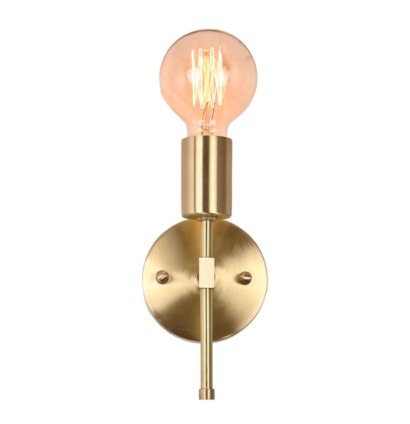 Modern Brass Wall Sconce Light – Industrial Wall Lamps with Exposed Bulbs – Hardwired Mid Century Accent Light Fixture for Bathroom, Bedroom, Hallway, or Entryway (1) 1