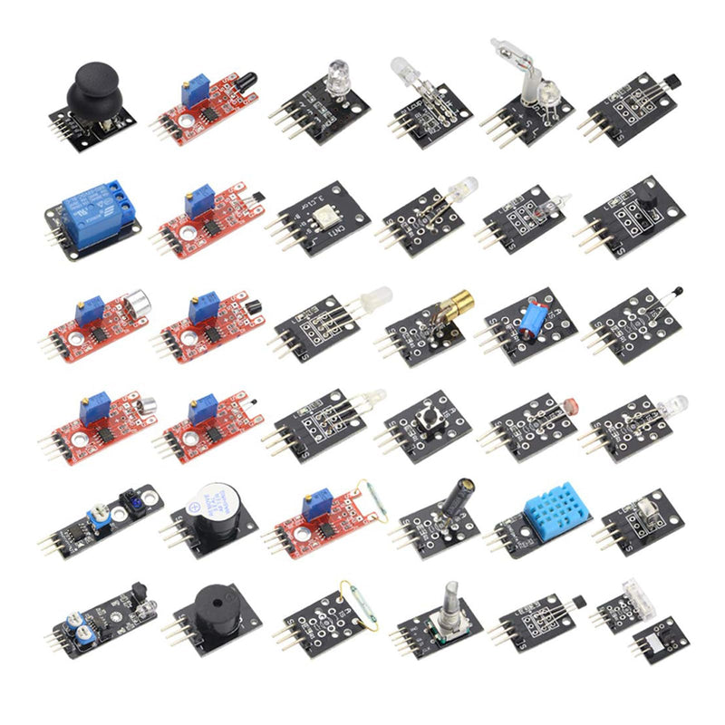 37 - Sensor Assortment Kit: A Sensor Starter Kit for Arduino and Raspberry Pi. Ideal for 37 - in - 1 Robot Projects and a Great Starting Point for Both Arduino and Raspberry Pi Enthusiasts.