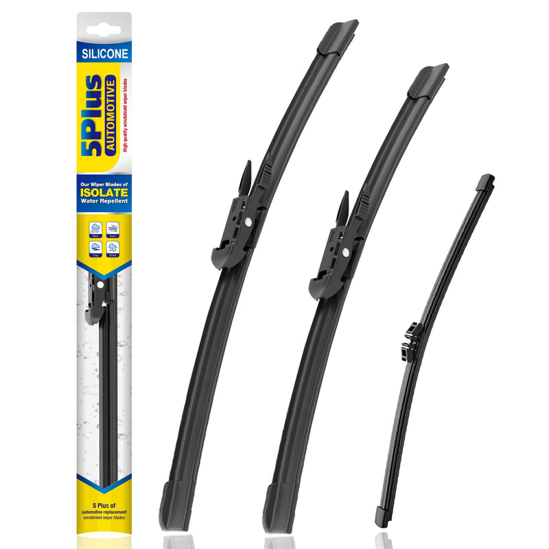 5 PLUS® Silicone Windshield Wipers Replacement for 2011-2024 Ford Explorer Wiper Blades(Set of 3),Automotive Replacement Windshield Wiper Blades For My Car-26"/22"/11" 16+(Ford Explorer 2011-2024)