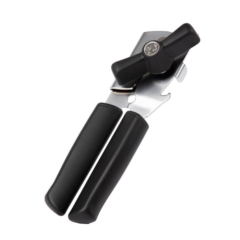 PL8 Can Opener - Stainless Steel Cutting Wheel for smooth edge, Ergonomic Soft-Grip Handles, Built-In Bottle Opener, Durable and Easy to Clean Kitchen Tool