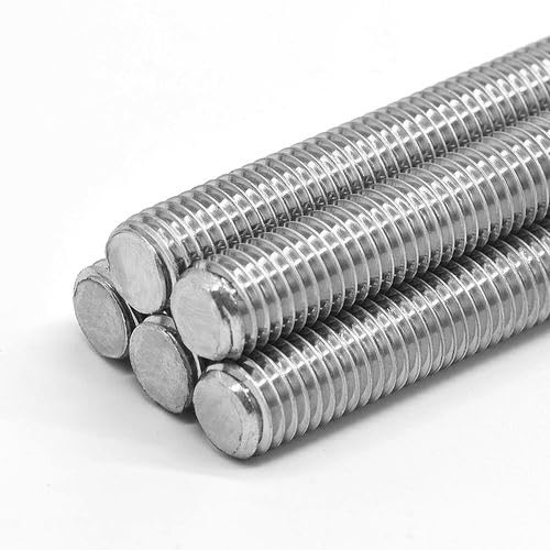 Beduan 304 Stainless Steel 5/16"-24 Thread Fully Threaded Rod 12" Length Long Threaded Screw(Pack of 5) 12 Inches